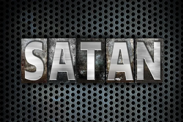 Satan konceptet metall boktryck typ — Stockfoto