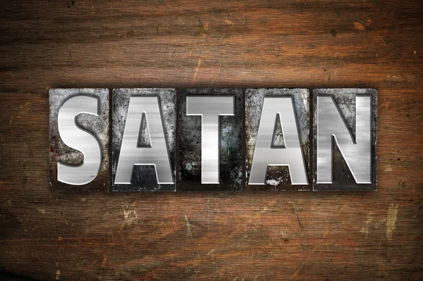 Satan Concept metalen boekdruk Type — Stockfoto