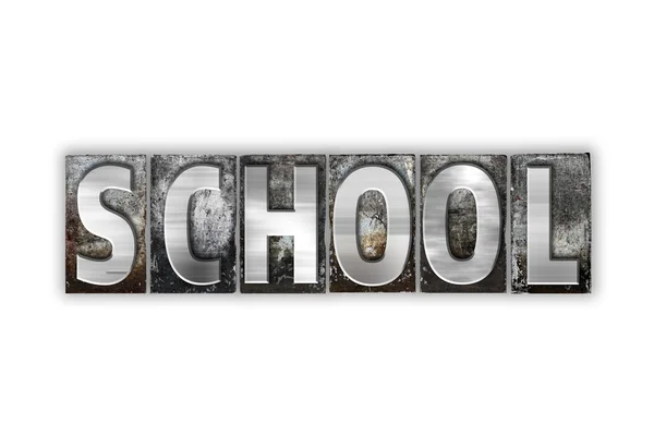 School Concept Isolated Metal Letterpress Type — Stock Photo, Image