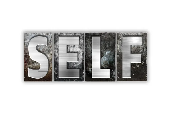 Self Concept isolato metallo Letterpress Tipo — Foto Stock