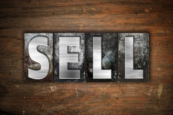 Sell Concept Metal Letterpress Type — Stock Photo, Image