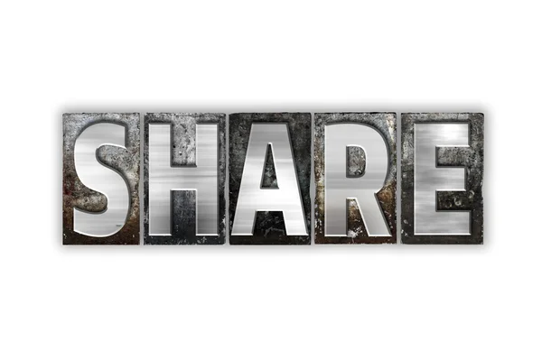 Share Concept Isolated Metal Letterpress Type — Stock Photo, Image