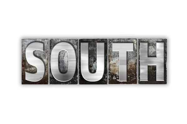 Tipo de tipografía de metal aislado de South Concept — Foto de Stock