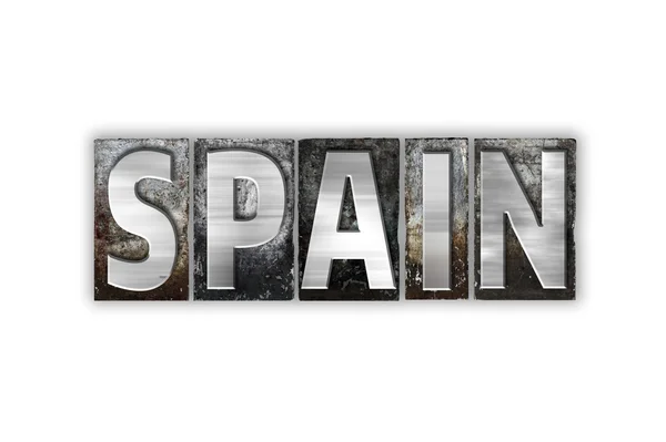 España Concepto de metal aislado Tipo de tipografía — Foto de Stock