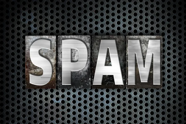 Spam Concept Metal Letterpress Tipo — Foto Stock