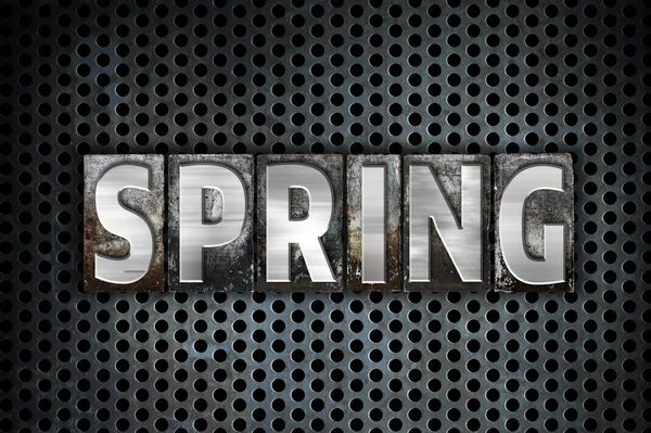 Spring Concept Metal Letterpress Type — Stock Photo, Image