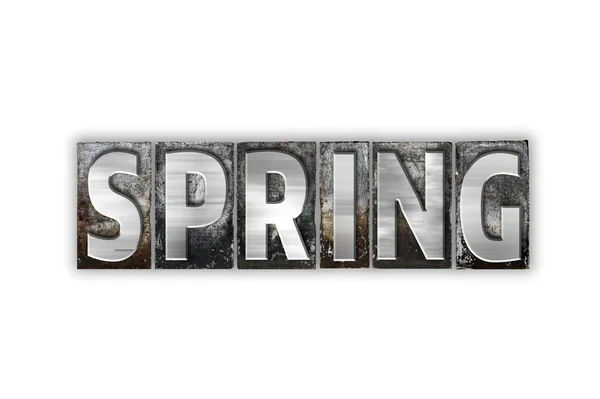 Tipo de tipografía de metal aislado de concepto de primavera — Foto de Stock