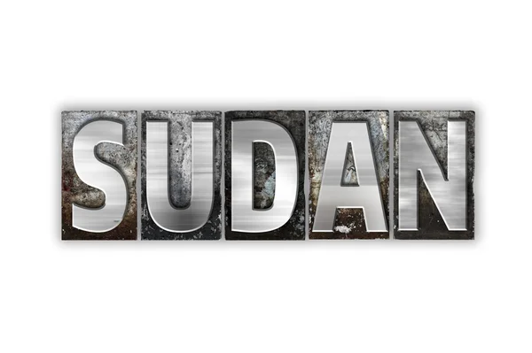 Sudan Concetto Isolated Metal Letterpress Tipo — Foto Stock