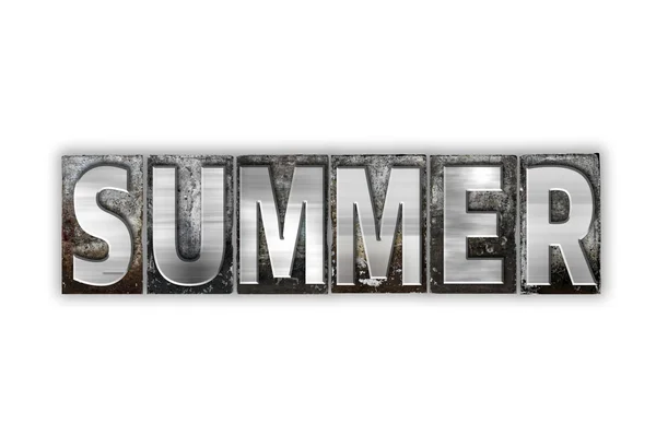 Summer Concept Isolated Metal Letterpress Type — Stock Photo, Image