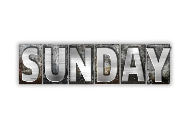 Sunday Concept Isolated Metal Letterpress Type — Stock Photo, Image