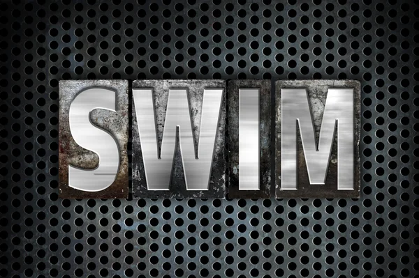 Swim Concept Metal Letterpress Tipo — Foto Stock