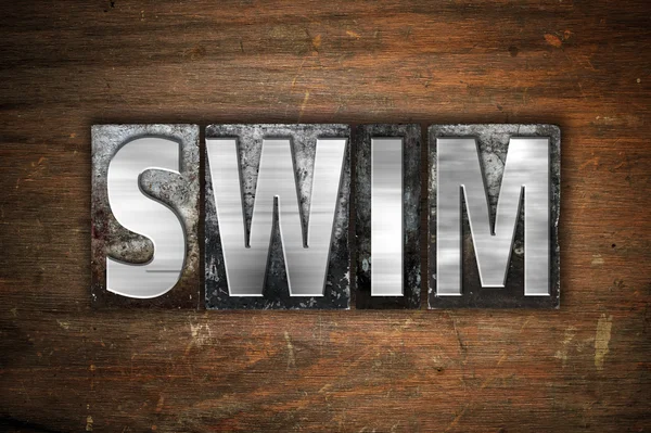 Swim Concept Metal Letterpress Tipo — Foto Stock