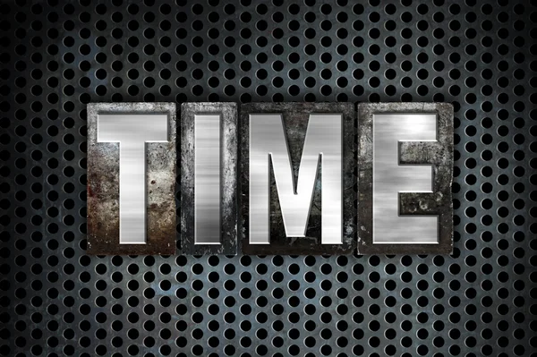 Time Concept Metal Letterpress Type — Stock Photo, Image