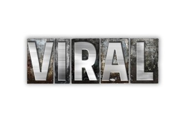 Viral kavramı izole Metal Letterpress türü
