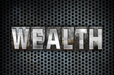 Zenginlik kavram Metal Letterpress türü