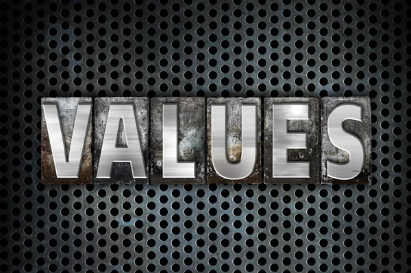 Values Concept Metal Letterpress Type — Stock Photo, Image