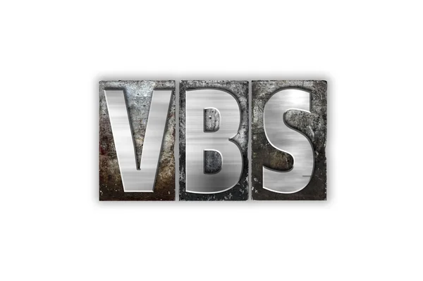VBS koncept, samostatný typ kovových knihtisk — Stock fotografie