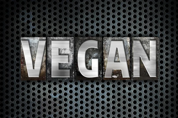 Concepto vegano Metal Tipo de tipografía — Foto de Stock