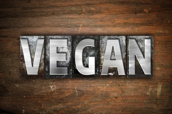 Concepto vegano Metal Tipo de tipografía —  Fotos de Stock