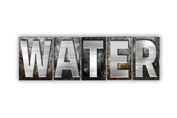Concepto de agua Tipo de tipografía de metal aislado —  Fotos de Stock