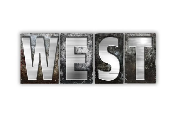 West Concept Isolated Metal Letterpress Tipo — Foto Stock