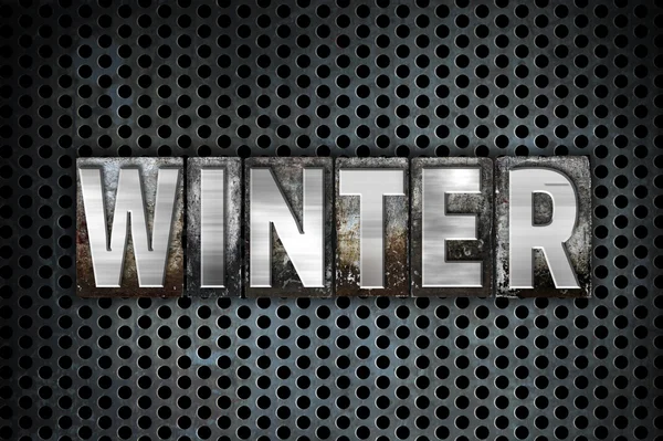 Winter Concept Metal Letterpress Type — Stock Photo, Image