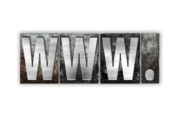 Www Концепція Ізольований тип металевої літери — стокове фото