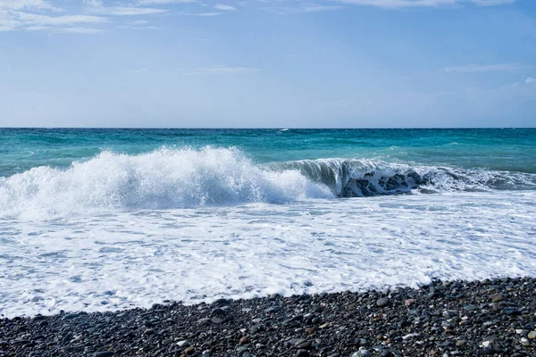 Mar Olas Con Espuma Paisaje —  Fotos de Stock