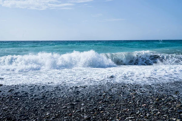 Mar Olas Con Espuma Paisaje —  Fotos de Stock