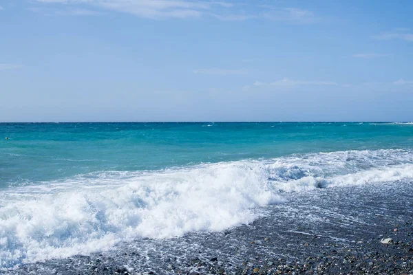 Mar Olas Con Espuma Paisaje Paisaje Marino —  Fotos de Stock