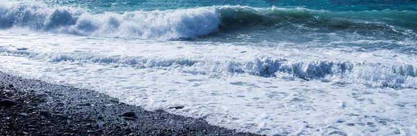 Mar Ondas Com Espuma Paisagem — Fotografia de Stock