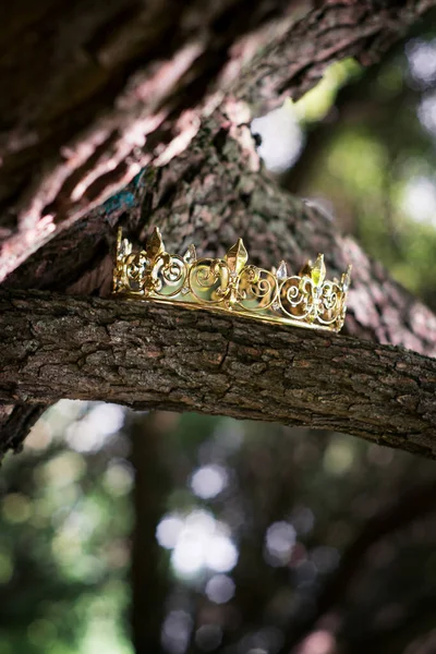 Königlicher Luxus Alte Krone Hochzeitsaccessoires — Stockfoto