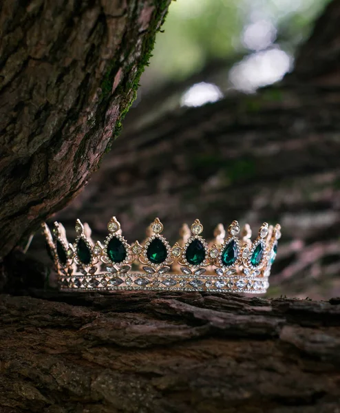 Royal Luxusní Starobylá Koruna Svatební Doplňky — Stock fotografie