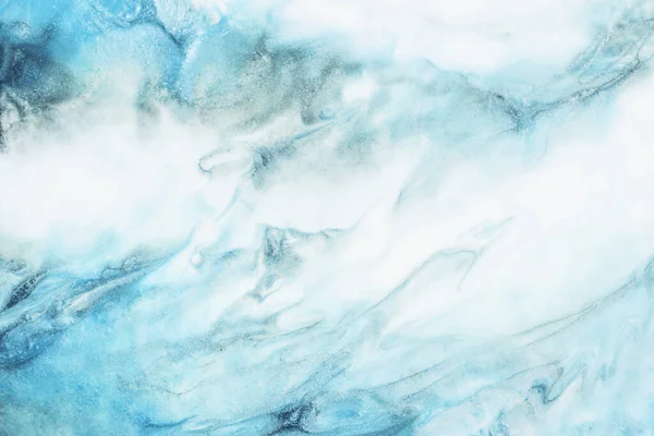 蓝色绿松石大理石树脂艺术背景 — 图库照片