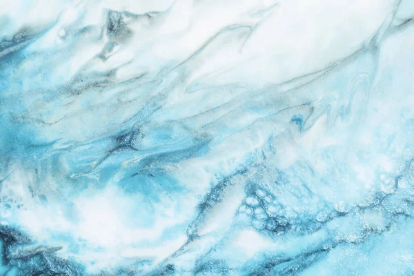 蓝色绿松石大理石树脂艺术背景 — 图库照片