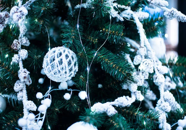 Frohes Neues Jahr Und Frohe Weihnachten Hintergrund Mit Tannenzweigen Und — Stockfoto