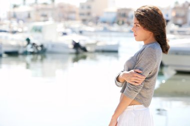 woman standing and relaxing