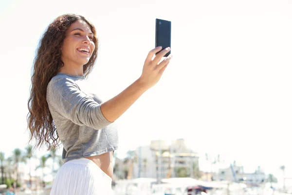 Beautiful woman  take photos — ストック写真