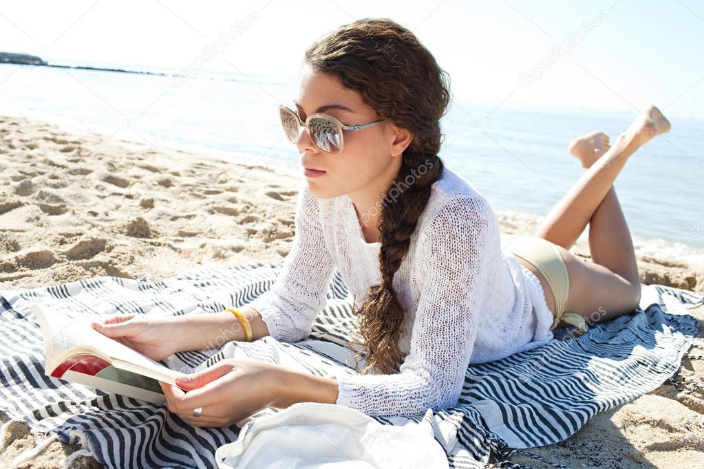 woman relaxing on a beach