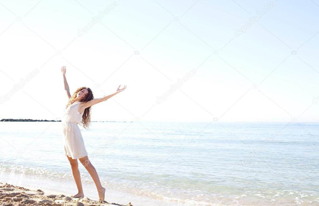 Woman relaxing on a beach