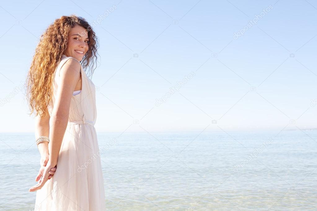 Woman relaxing on a beach