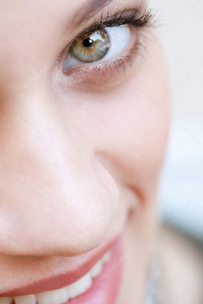 young woman - green eye