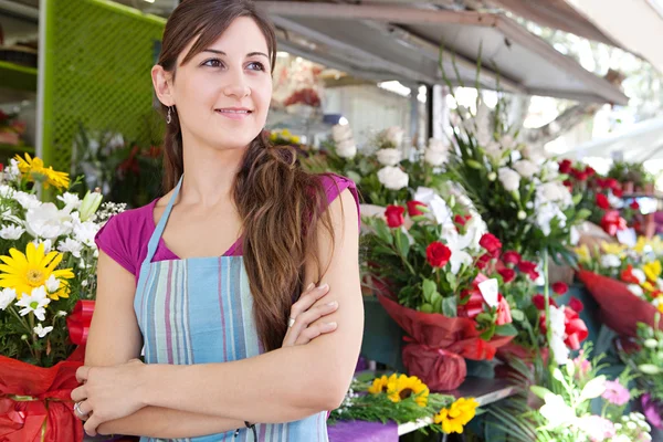 Florist woman in her store — Stock Photo, Image