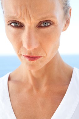 portrait of a senior mature healthy woman clipart