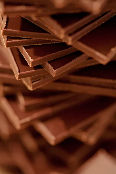 Quadrados de chocolate preto orgânico — Fotografia de Stock