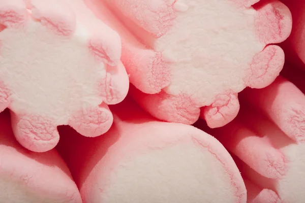 Different pink candy sweet marshmallows piled — Zdjęcie stockowe