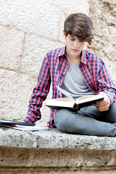 Boy reading a book — Stock Photo, Image