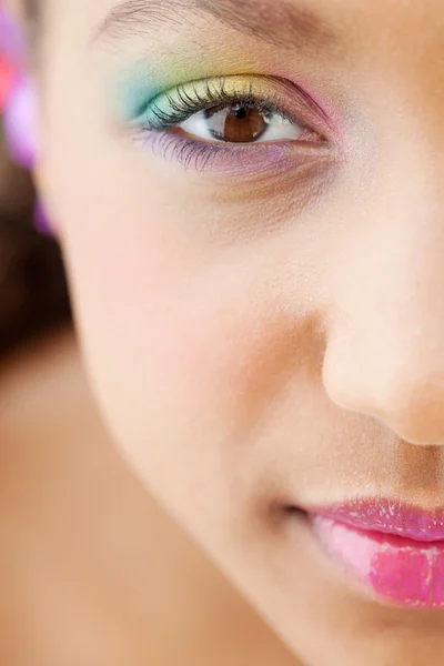 Beauty portrait of a young girl face — ストック写真