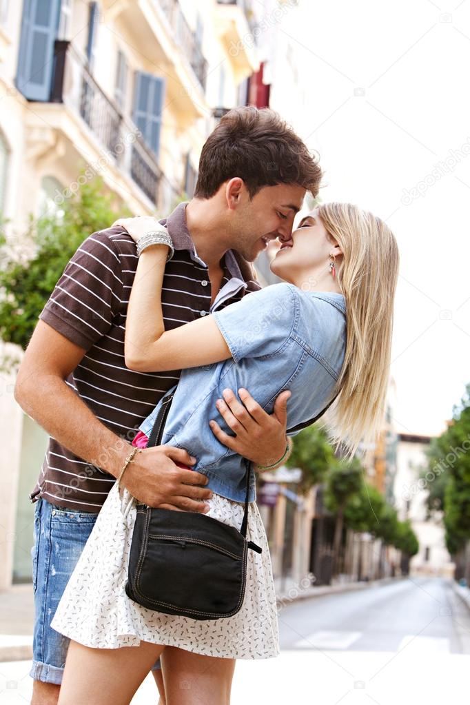 couple kissing and embracing