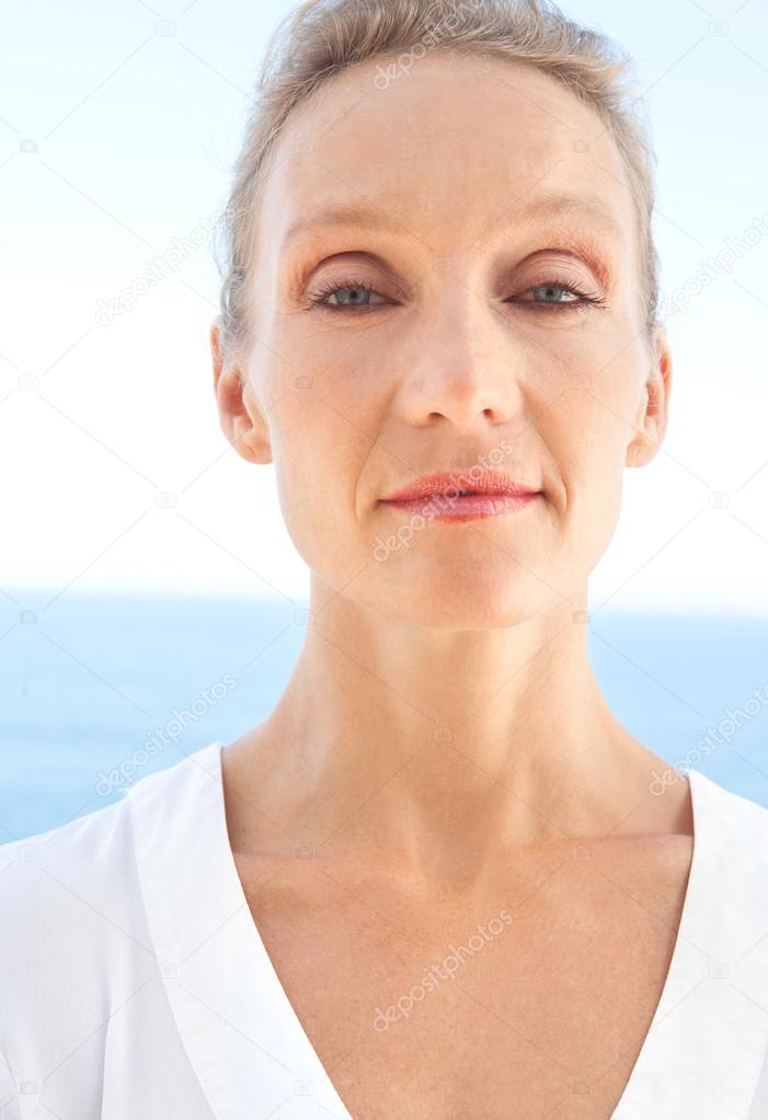 portrait of a senior mature healthy woman